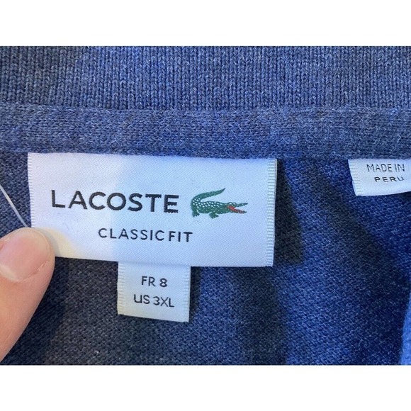 Lacoste Short Sleeve Polo Shirt Size 3XL Men’s Blue - Picture 3 of 6
